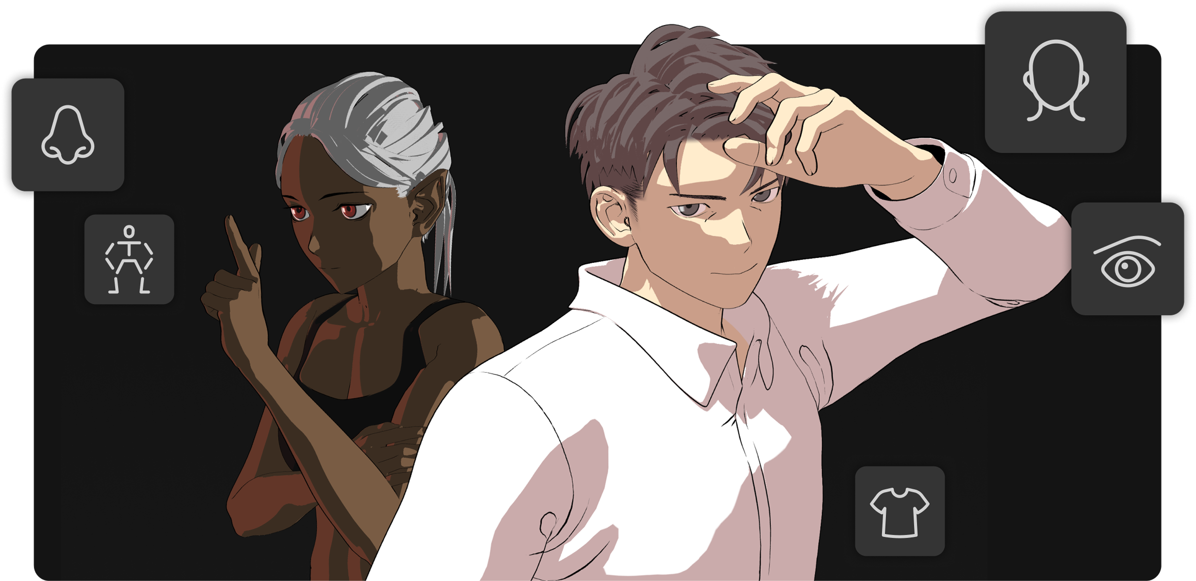 SHAPER 프리셋 기능으로 캐릭터 생성하는 화면